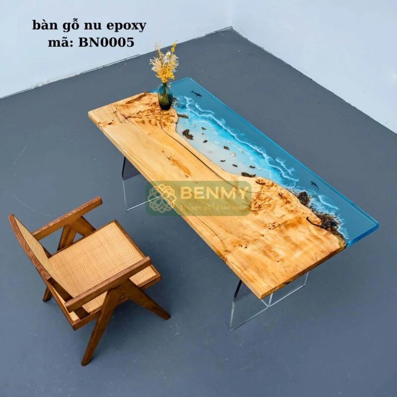 bàn gỗ nu epoxy mã BN0005 (2)